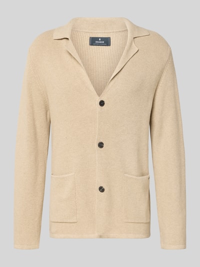 RAGMAN Regular Fit Strickjacke aus Baumwoll-Woll-Mix Beige 2