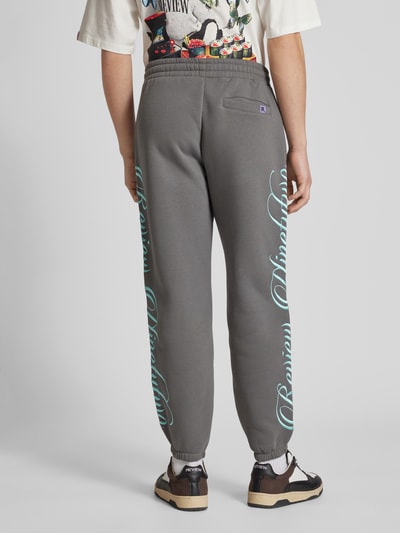 REVIEW Sweatpants met labelstitching Donkergrijs - 5