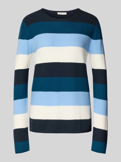 Tom Tailor Sweter z dzianiny o kroju regular fit z mieszanki bawełny i wiskozy Jasnoniebieski 2