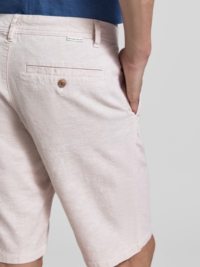 Tom Tailor regular fit linnen short van mix van katoen en linnen Beige - 3