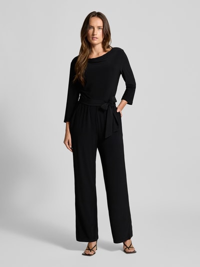 s.Oliver BLACK LABEL Regular Fit Jumpsuit mit Wasserfall-Ausschnitt Black 4