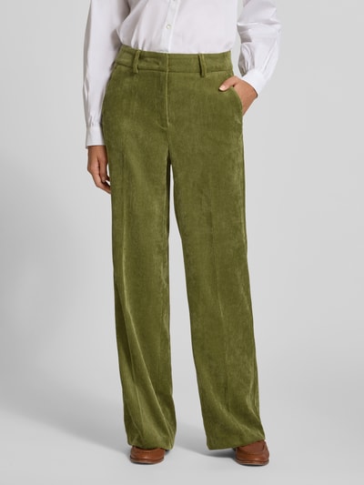 CAMBIO Wide Fit Cordhose mit Bügelfalten Modell 'Amelie' Gruen 4