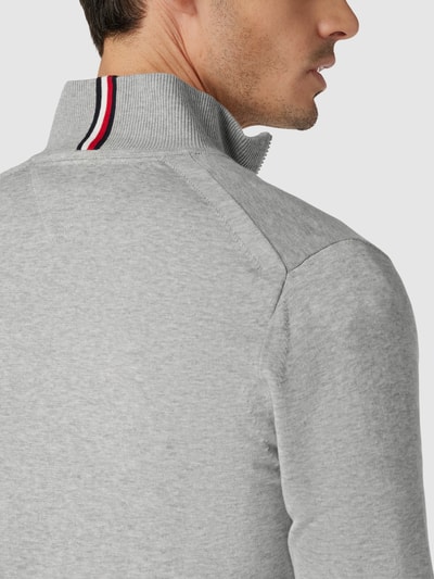 Tommy Hilfiger Gebreid jack met labeldetail, model 'ZIP THROUGH' Lichtgrijs gemêleerd - 3