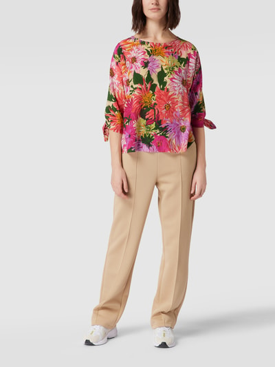 Weekend Max Mara Zijden blouse met bloemenmotief, model 'Vorra' Felroze - 1