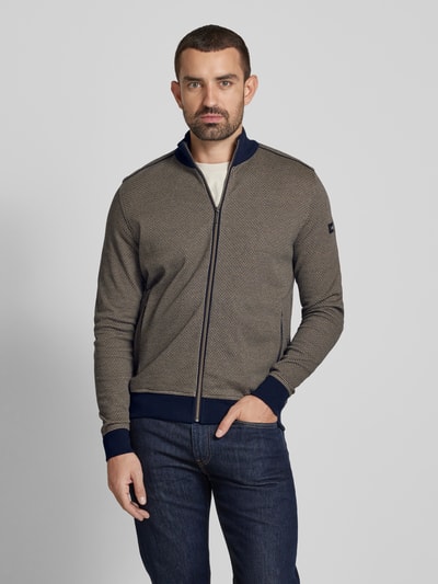 bugatti Sweatjacke mit Reißverschluss Taupe 4