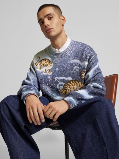 Kenzo Pullover mit gerippten Abschlüssen Marine 3