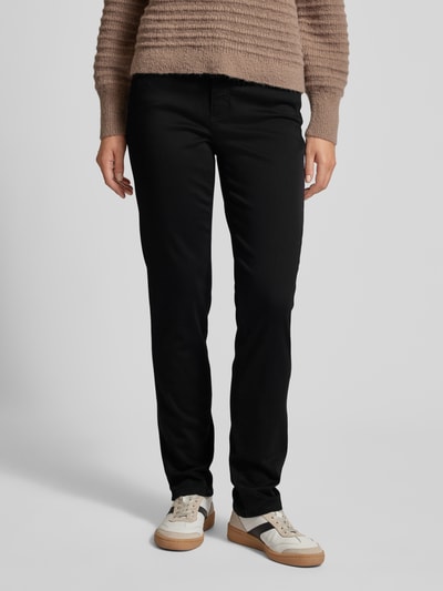 Brax Slim fit jeans met riemlussen, model 'Style.Carola Thermo' Zwart - 4