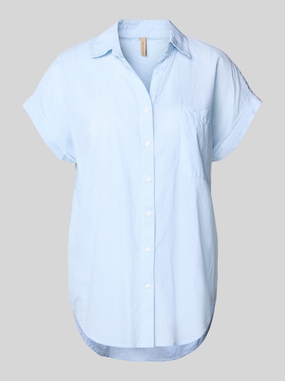 Soyaconcept Regular Fit Hemdbluse mit Kappärmeln Modell 'DINAH' Hellblau 2