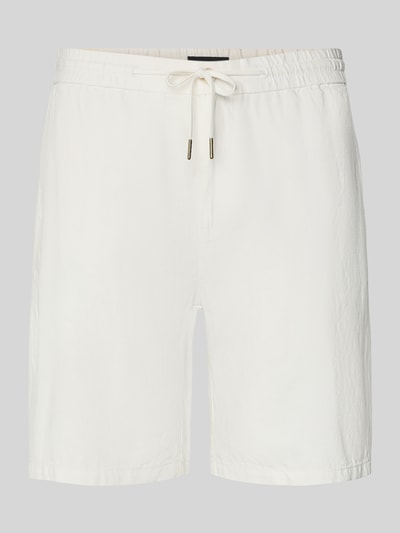 Produktfoto, Shorts aus Baumwoll-Leinen-Mix Modell 'FAVE' von Scotch & Soda in Weiß, Regular-Fit, elastischer Bund, glatte Textur, Herren Shorts, Bundweite bei Größe 32 42 cm, Innenbeinlänge 21 cm