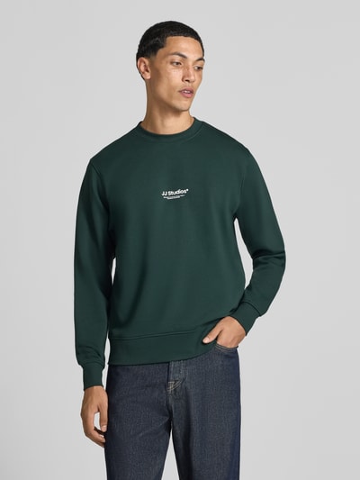 JACK & JONES Regular Fit Sweatshirt aus Baumwoll-Mix Modell 'Soho' Dunkelgruen 4