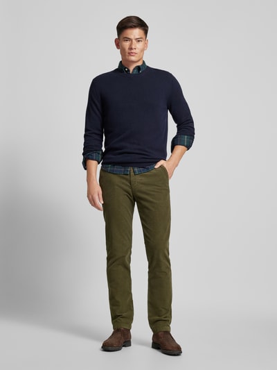 Tommy Hilfiger Regular fit corduroy broek met riemlussen, model 'DENTON' Olijfgroen - 1