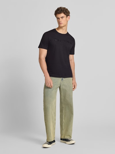 Champion T-Shirt mit Label-Stitching mit Rundhalsausschnitt Black 1