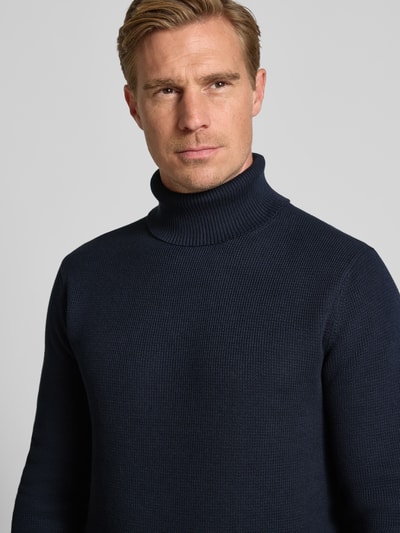 SELECTED HOMME Golf o kroju regular fit z czystej bawełny model ‘DANE’ Ciemnoniebieski 3