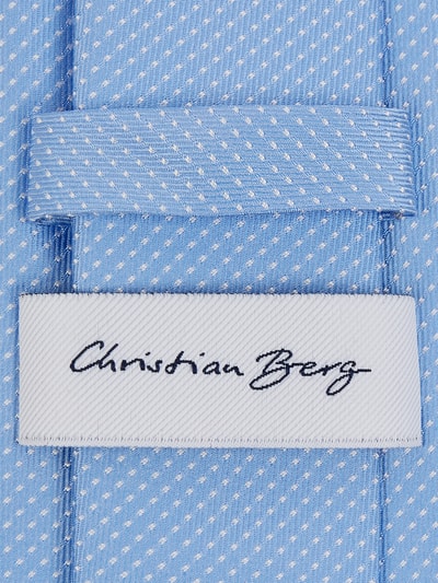 Christian Berg Men Zijden stropdas met polkadots Bleu - 2