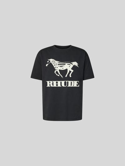 RHUDE T-Shirt mit Label-Print Black 2