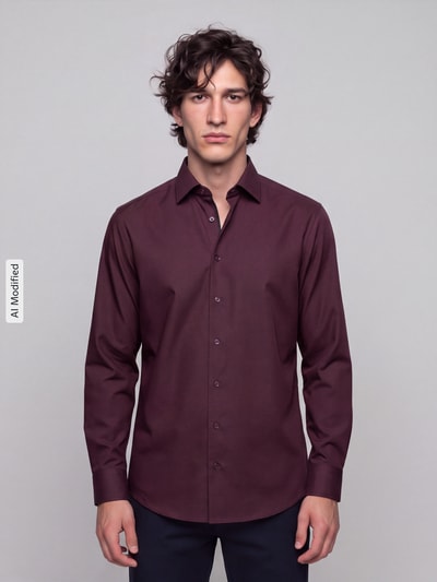 OLYMP Modern Fit Businesshemd aus reiner Baumwolle Bordeaux 4