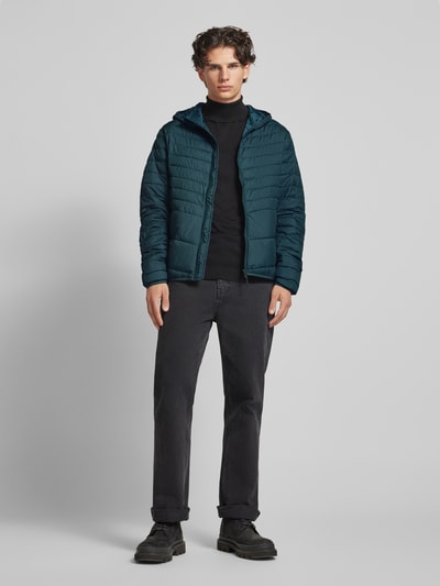 Jack & Jones Steppjacke mit Kapuze Modell 'ESTATE' Petrol 1