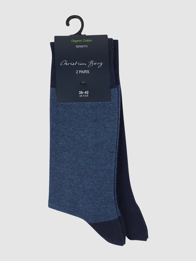 Christian Berg Men Socken mit Label-Detail im 2er-Pack Dunkelblau 2