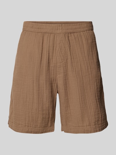 REVIEW Regular Fit Shorts aus Musselin Mud 2