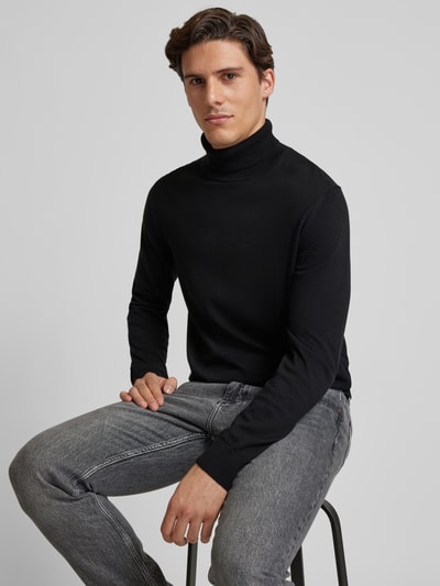 Armedangels Gebreide pullover met coltrui, model 'GAARDO' Zwart - 3