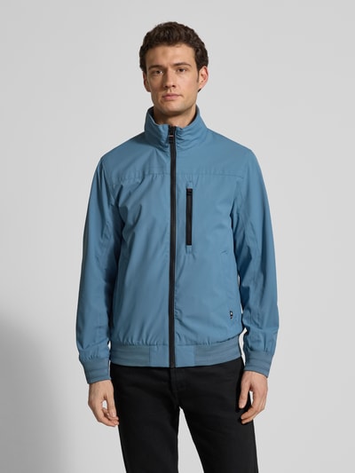 Tom Tailor Comfort Fit Blouson mit geripptem Rumpfabschluss Jeansblau 4