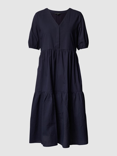 comma Midikleid mit V-Ausschnitt Dunkelblau 2