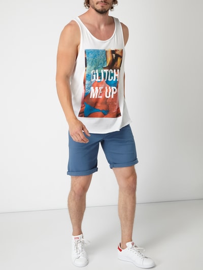 REVIEW Tanktop mit Foto-Print und Message Weiss 1