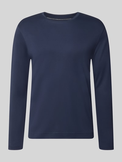 Produktfoto, bluzka z długim rękawem z okrągłym dekoltem od Christian Berg Men z bawełny, krój slim fit, Długość tyłu w rozmiarze M: 70 cm