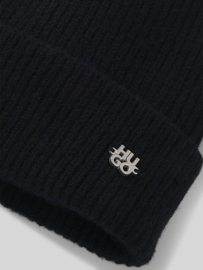 HUGO Beanie aus reinem Kaschmir Modell 'XAMIROH' Black 4