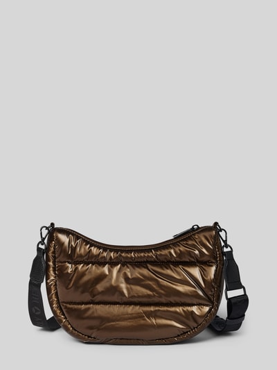 Hey Marly Handtas met doorgestikte naden en labeldetail Donkerbruin - 4