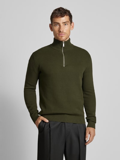 SELECTED HOMME Gebreide pullover met ribboorden, model 'DANE' Donkergroen - 4