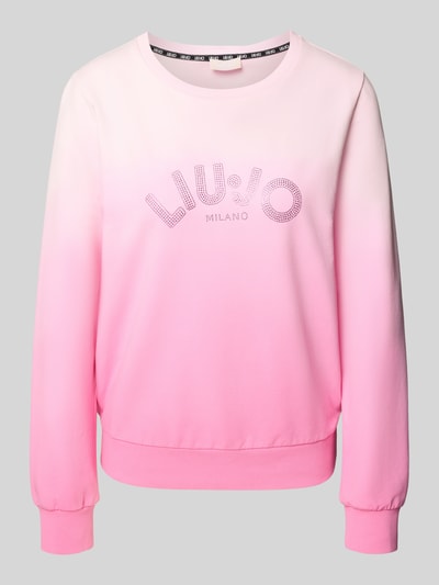 LIU JO SPORT Sweatshirt mit Strasssteinbesatz Rosa 2