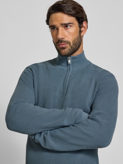 Matinique Gebreide pullover met schipperskraag, model 'lagoon' Lichtblauw - 3