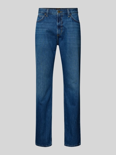 Produktfoto, Straight Fit Jeans im 5-Pocket-Design Modell 'WEST' von Lee, reine Baumwolle in Blau mit geradem Schnitt und mittlerer Waschung