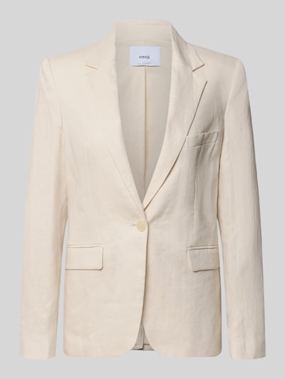 Produktfoto, Blazer mit Pattentaschen Modell 'Boreli' von Mango aus Reine Baumwolle in Beige, taillierte Passform, Reverskragen, Brusttasche
