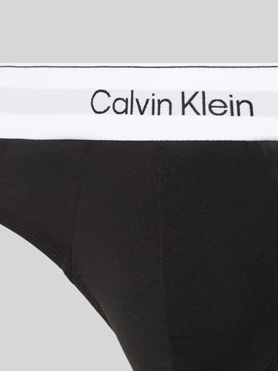 Calvin Klein Underwear Slipy z elastycznym pasem z logo w zestawie 3 szt. Czarny 2