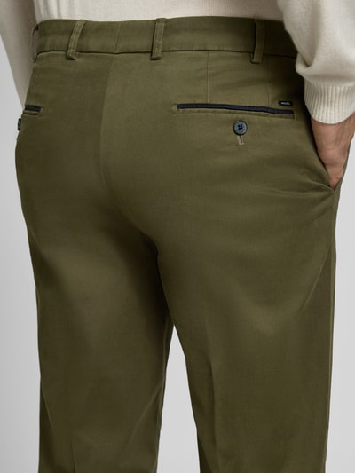 Hiltl Regular Fit Stoffhose mit Bügelfalten Modell 'Peaker' Oliv 3