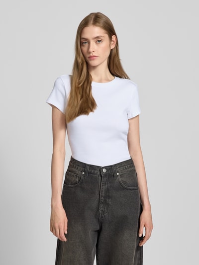 Review T-shirt z okrągłym dekoltem Biały 4