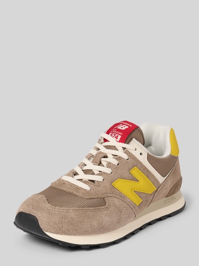 New Balance Sneaker aus Leder-Textil-Mix Modell '574' Hellbraun 1