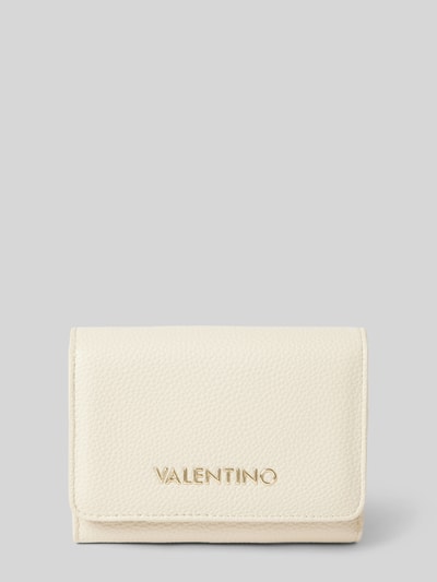 VALENTINO BAGS Portfel z detalem z logo model ‘BRIXTON’ Écru 1