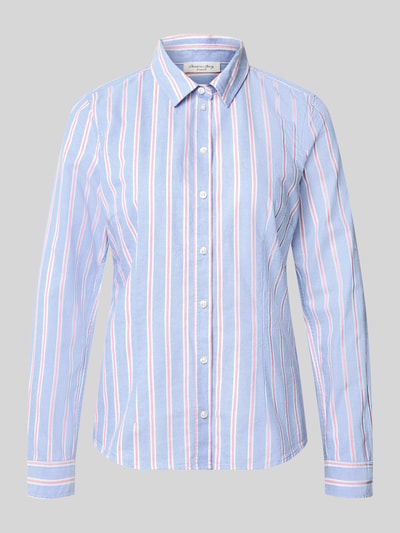 Christian Berg Woman Longline Bluse mit abgerundetem Saum Blau 2