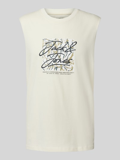 Jack & Jones Tanktop mit Label-Print Modell 'SPLIT' Beige 2