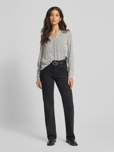 More & More Regular fit blouse van viscose met V-hals Wit - 1