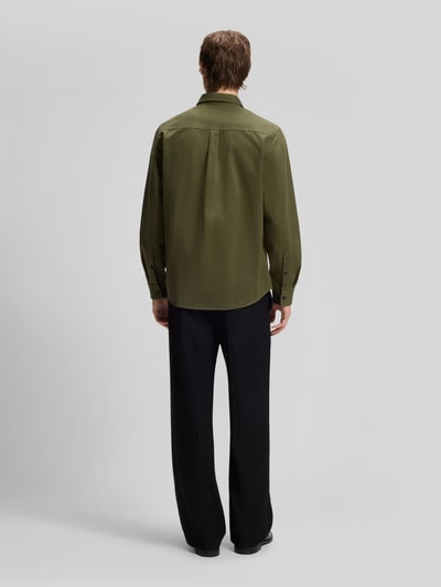 HUGO Straight Fit Hemdjacke aus Baumwolle Modell 'Egrin' Khaki 5