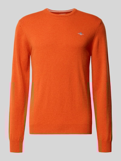 Gant Strickpullover aus reiner Lammwolle mit gerippten Abschlüssen Orange 2
