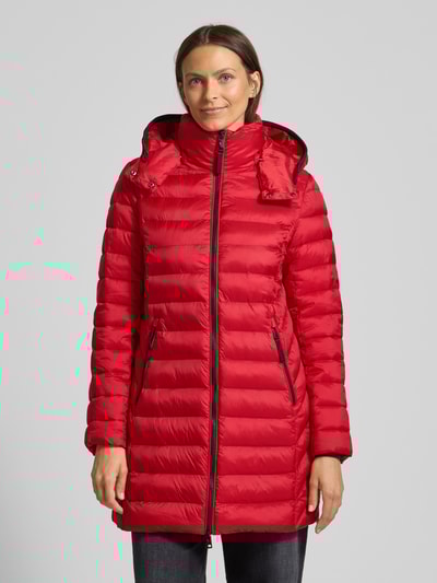 Fuchs Schmitt Regular fit gewatteerde lange jas met capuchon Rood - 4