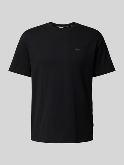 Pepe Jeans T-Shirt mit Label-Stitching Modell 'Connor' Black 1