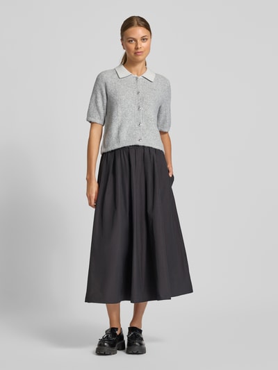 Vero Moda Regular Fit Strickjacke mit Schmuckknöpfen Modell 'DIANA' Hellgrau Melange 1