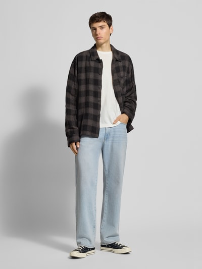 REVIEW Karohemd in verkürztem Schnitt mit Brusttasche Black 1