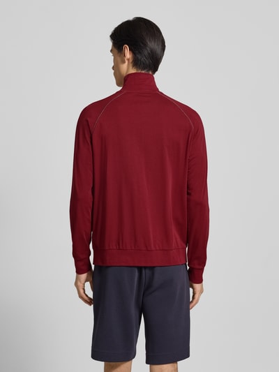 BOSS Bluza rozpinana o kroju regular fit z mieszanki bawełny Ciemnoczerwony 5